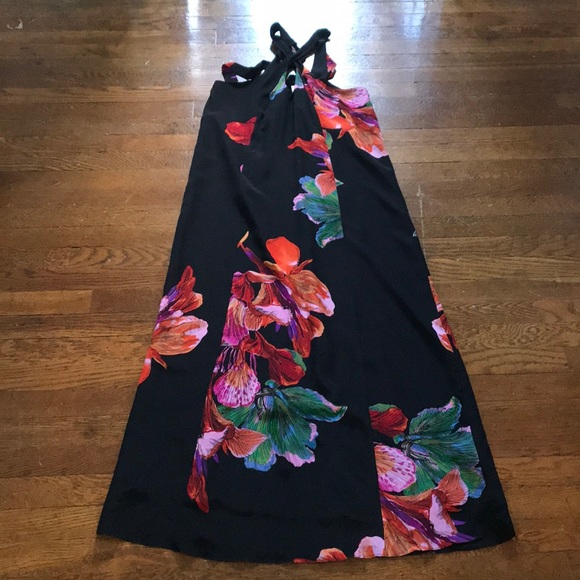 Anthropologie Maeve Cayman Silk Floral Maxi Dress - Picture 2 of 8